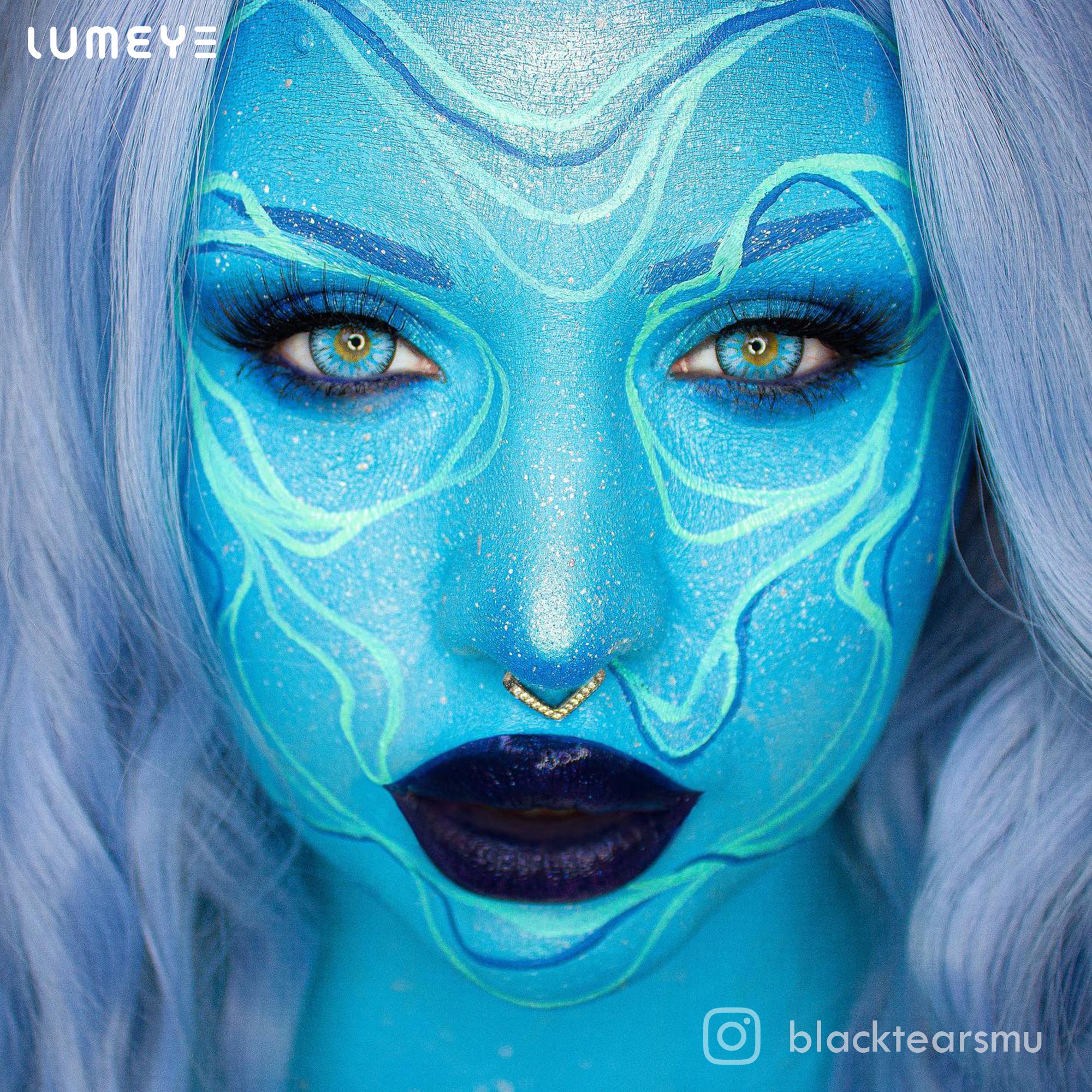 Best COLORED CONTACTS - LUMEYE Mystery Blue Colored Contact Lenses - LUMEYE