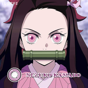 Best COLORED CONTACTS - Demon Slayer - LUMEYE Nezuko Kamado Colored Contact Lenses - LUMEYE