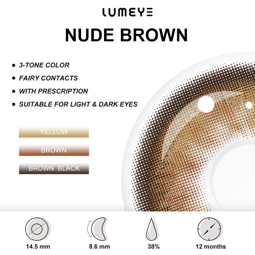 Best COLORED CONTACTS - LUMEYE Nude Brown Colored Contact Lenses - LUMEYE