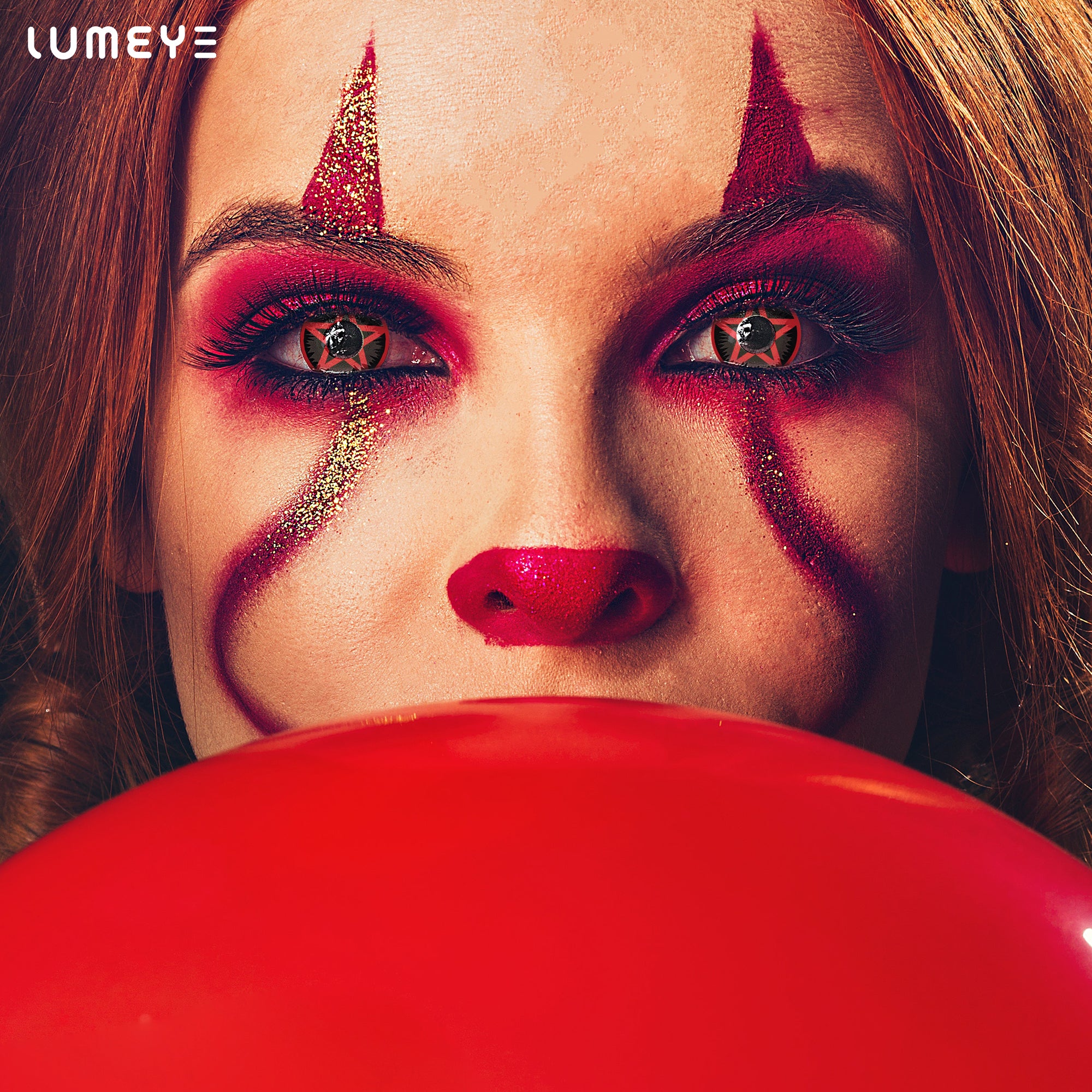 Best COLORED CONTACTS - LUMEYE Pentagram Red Colored Contact Lenses - LUMEYE