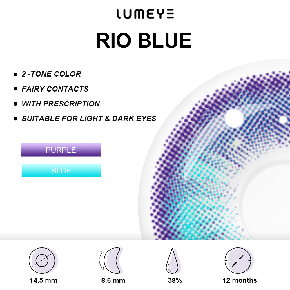 Best COLORED CONTACTS - LUMEYE Rio Blue Colored Contact Lenses - LUMEYE