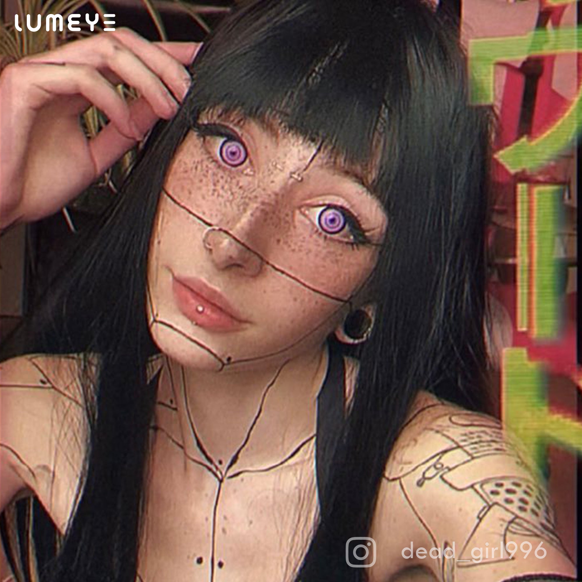 Best COLORED CONTACTS - Eureka Seven - LUMEYE Sakuya Purple Colored Contact Lenses - LUMEYE