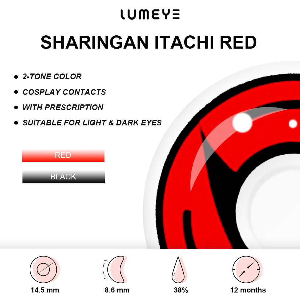 Best COLORED CONTACTS - LUMEYE Sharingan Itachi Red Colored Contact Lenses - LUMEYE