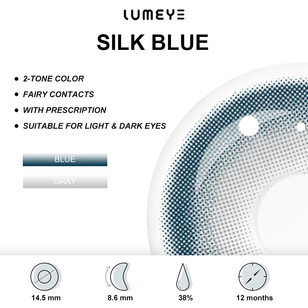 Best COLORED CONTACTS - LUMEYE Silk Blue Colored Contact Lenses - LUMEYE