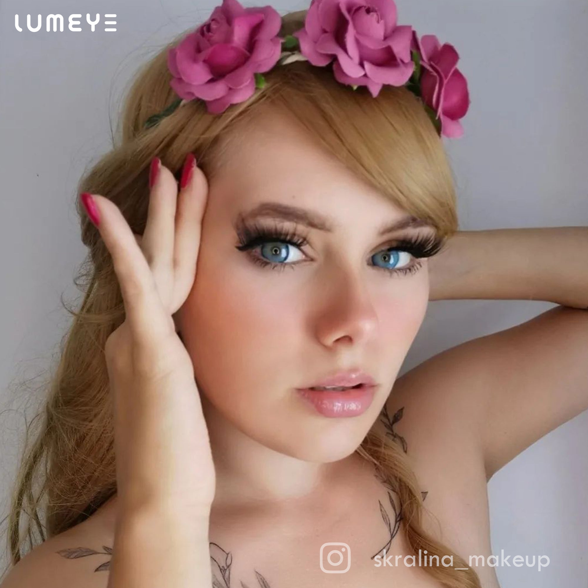 Best COLORED CONTACTS - LUMEYE Silver Beach Blue Colored Contact Lenses - LUMEYE