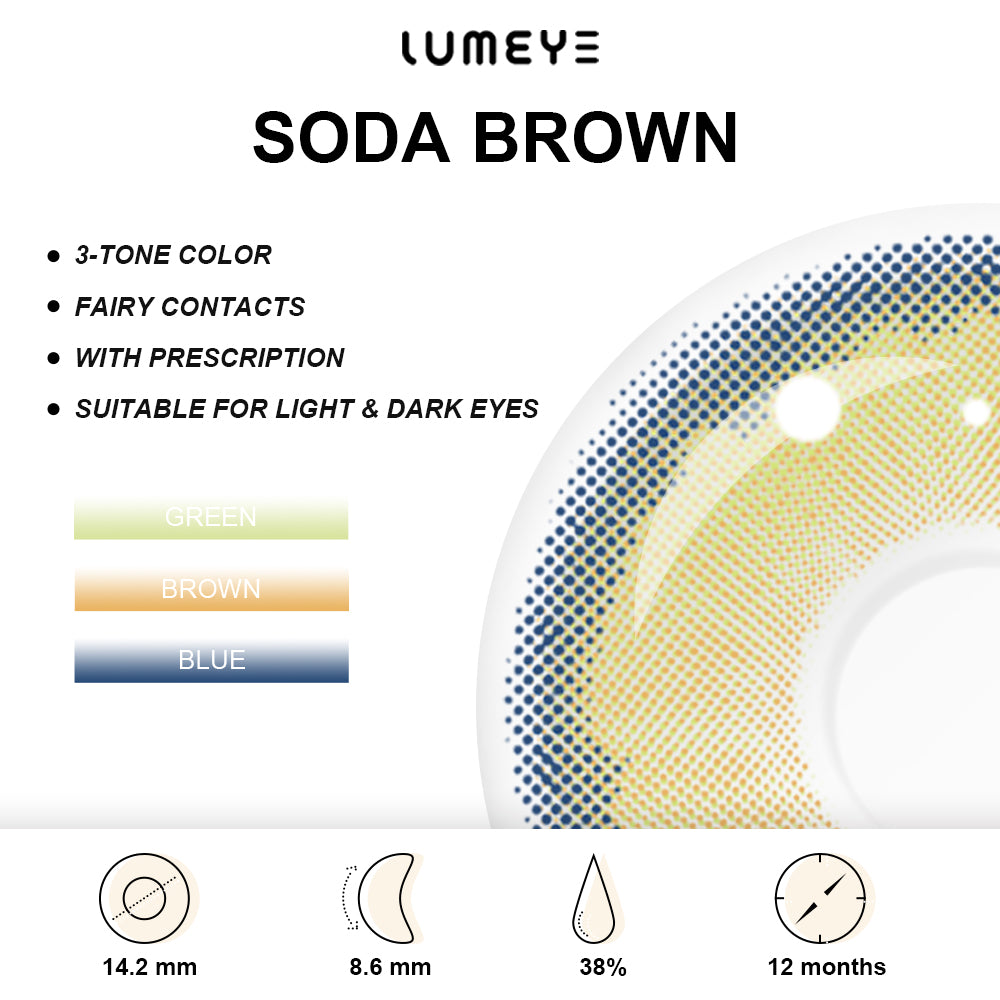 Best COLORED CONTACTS - LUMEYE Soda Brown Colored Contact Lenses - LUMEYE