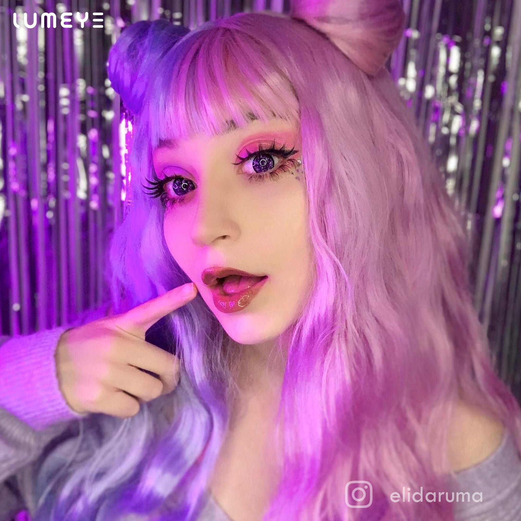 Best COLORED CONTACTS - LUMEYE Sparkle Night Purple Colored Contact Lenses - LUMEYE