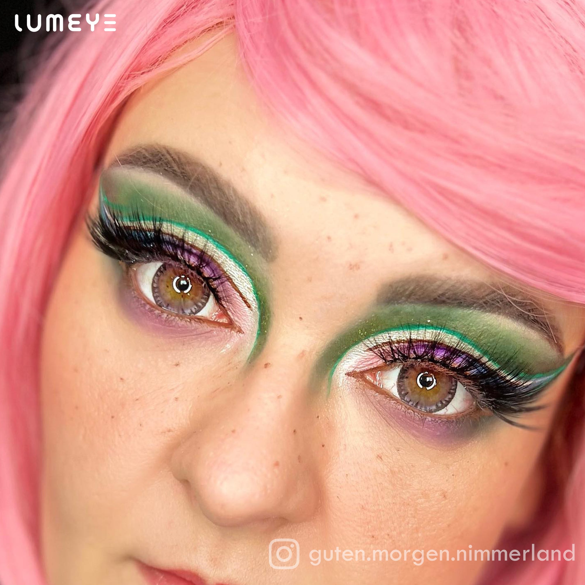 Best COLORED CONTACTS - LUMEYE Tequila Pink Colored Contact Lenses - LUMEYE