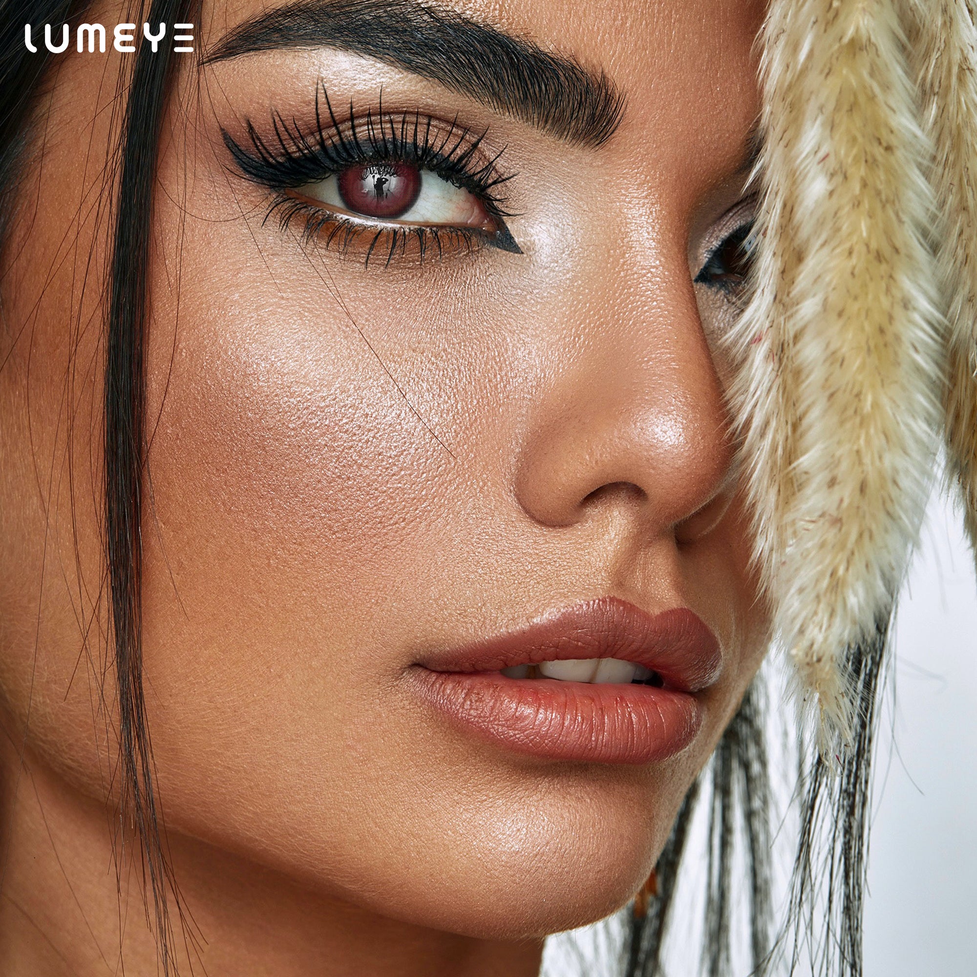 Best COLORED CONTACTS - LUMEYE Tipsy Red Colored Contact Lenses - LUMEYE