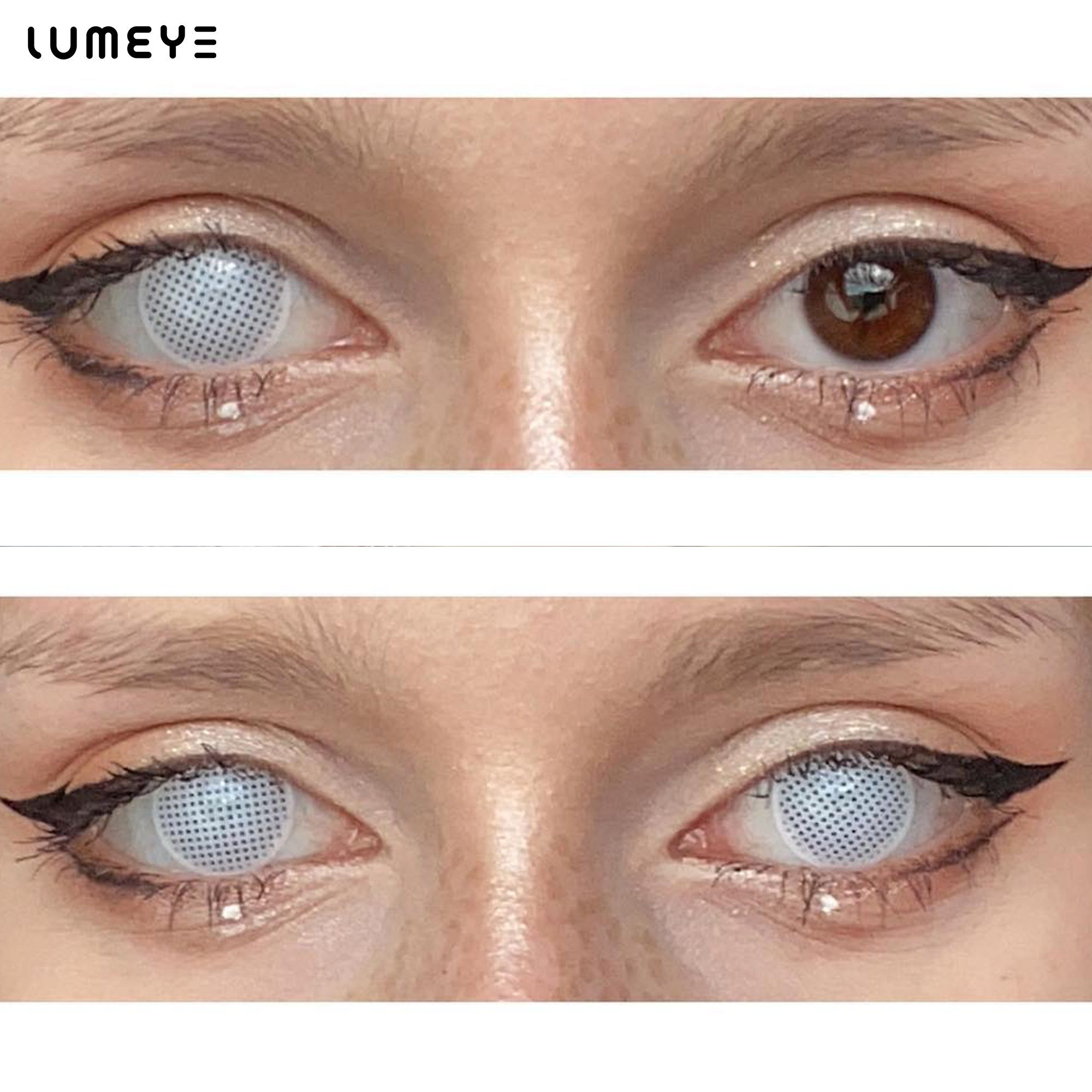 Best COLORED CONTACTS - LUMEYE Gridding White Colored Contact Lenses - LUMEYE