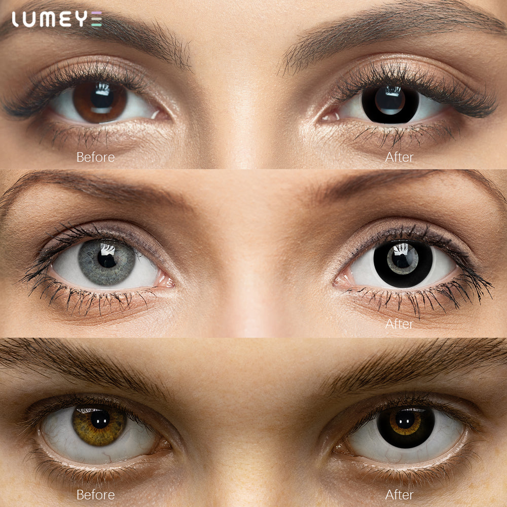 Best COLORED CONTACTS - LUMEYE Zombie Curse Black Colored Contact Lenses - LUMEYE
