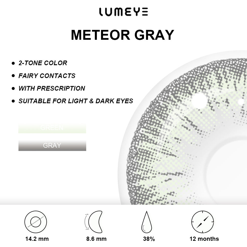 Best COLORED CONTACTS - LUMEYE Meteor Gray Colored Contact Lenses - LUMEYE
