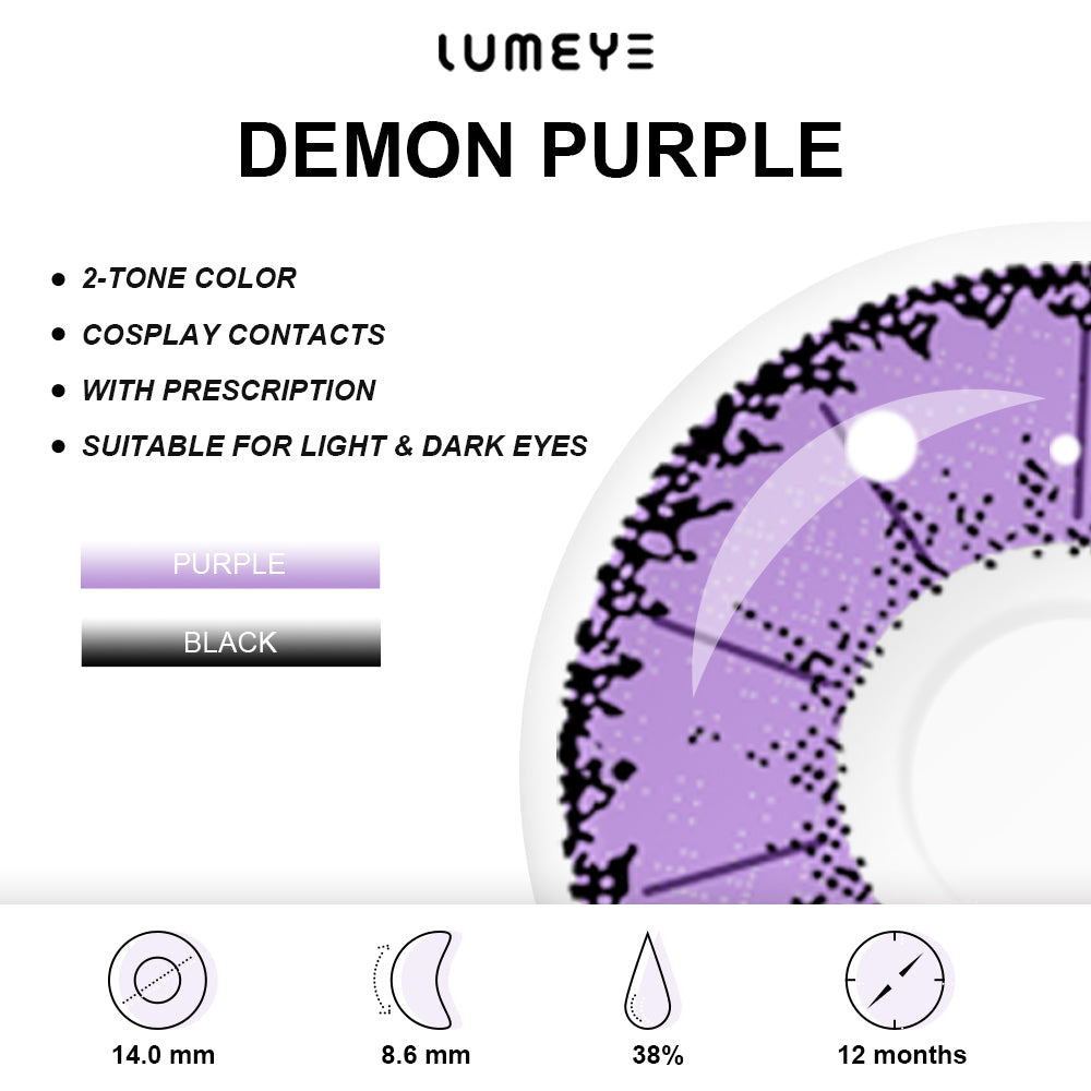 Best COLORED CONTACTS - LUMEYE Demon Purple Colored Contact Lenses - LUMEYE