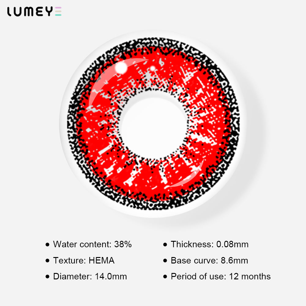 Best COLORED CONTACTS - LUMEYE Akashi Seijuro Red Colored Contact Lenses - LUMEYE