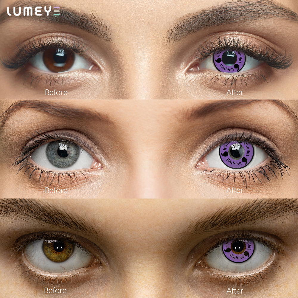 Best COLORED CONTACTS - LUMEYE Sharingan Tomoe Purple Colored Contact Lenses - LUMEYE