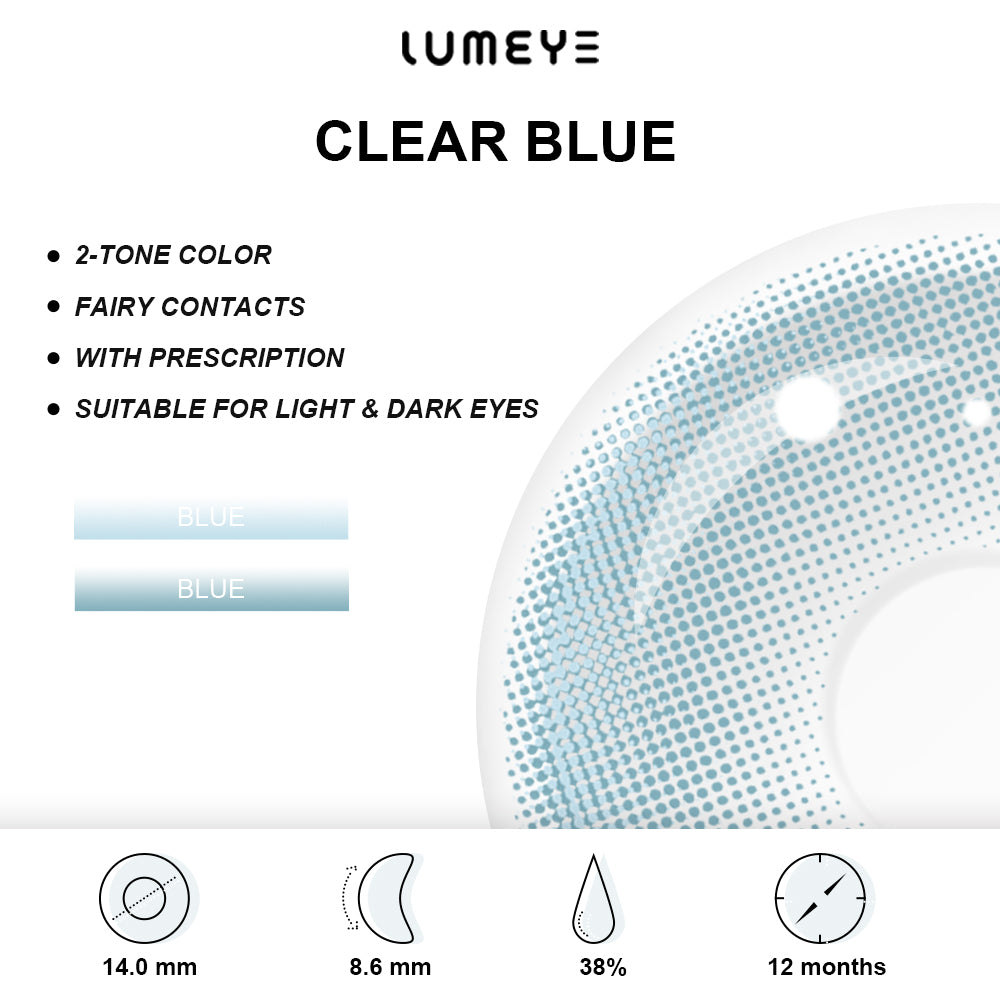Best COLORED CONTACTS - LUMEYE Clear Blue Colored Contact Lenses - LUMEYE