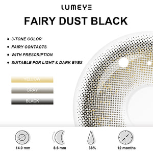 Best COLORED CONTACTS - LUMEYE Fairy Dust Black Colored Contact Lenses - LUMEYE