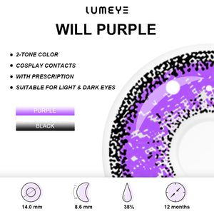 Best COLORED CONTACTS - LUMEYE Will Purple Colored Contact Lenses - LUMEYE