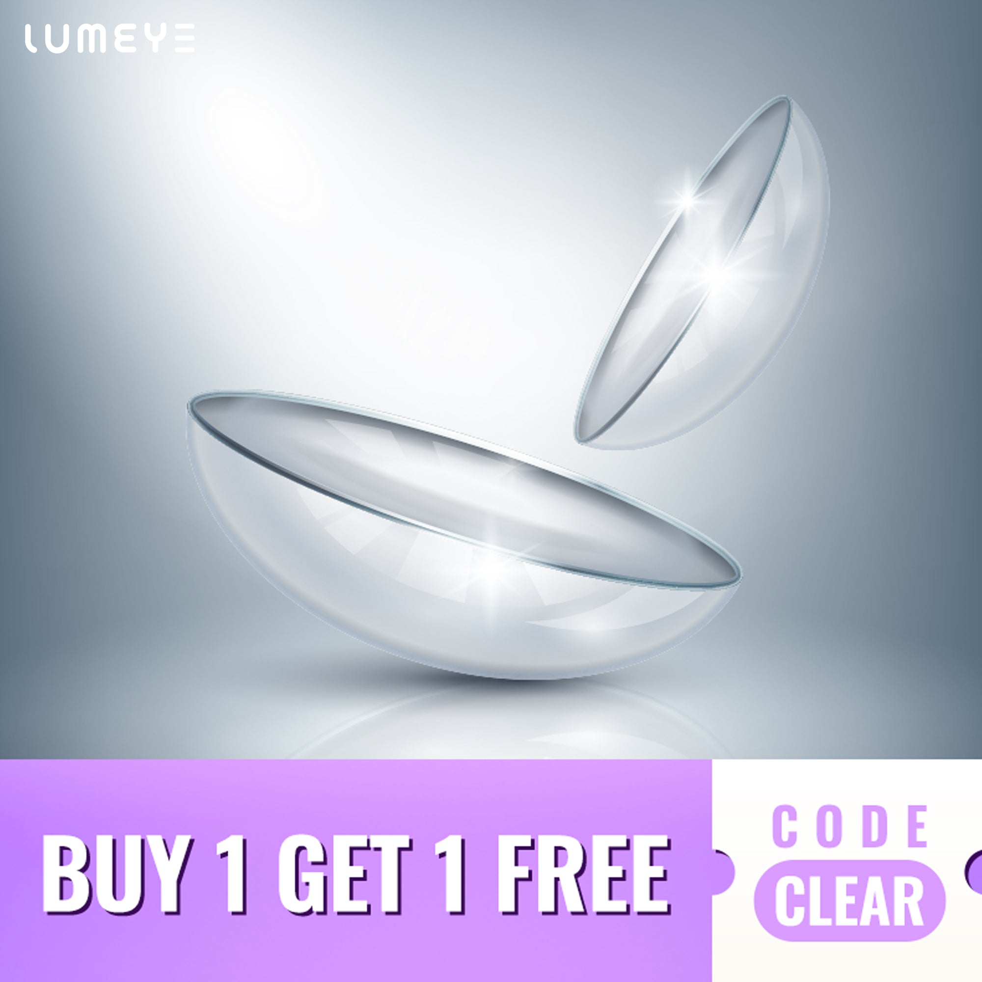 Best COLORED CONTACTS - LUMEYE Yearly Disposable Clear Contact Lenses (2 pcs) - LUMEYE