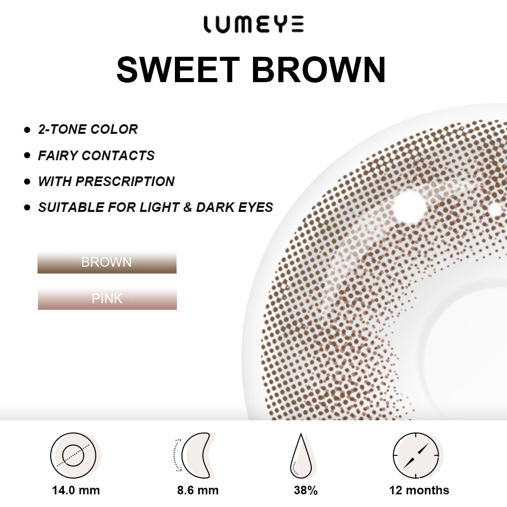 Best COLORED CONTACTS - LUMEYE Sweet Brown Colored Contact Lenses - LUMEYE