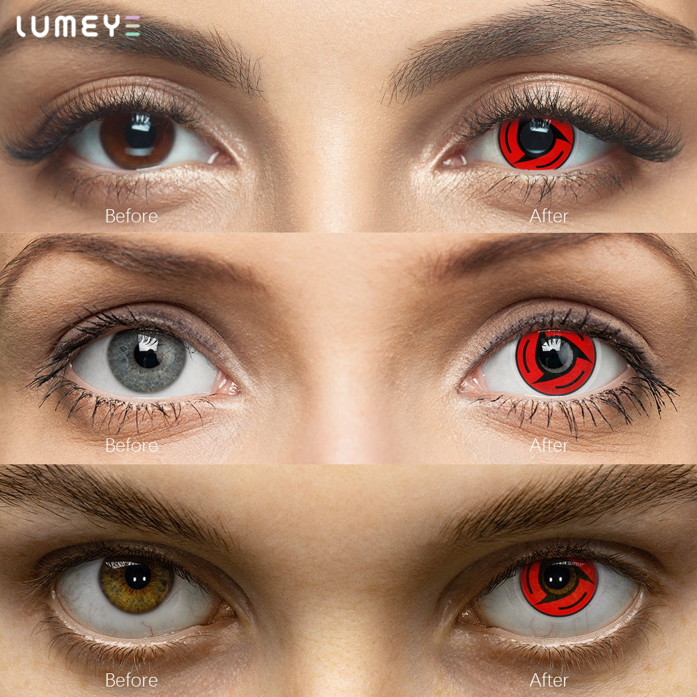 Best COLORED CONTACTS - LUMEYE Sharingan Itachi Red Colored Contact Lenses - LUMEYE