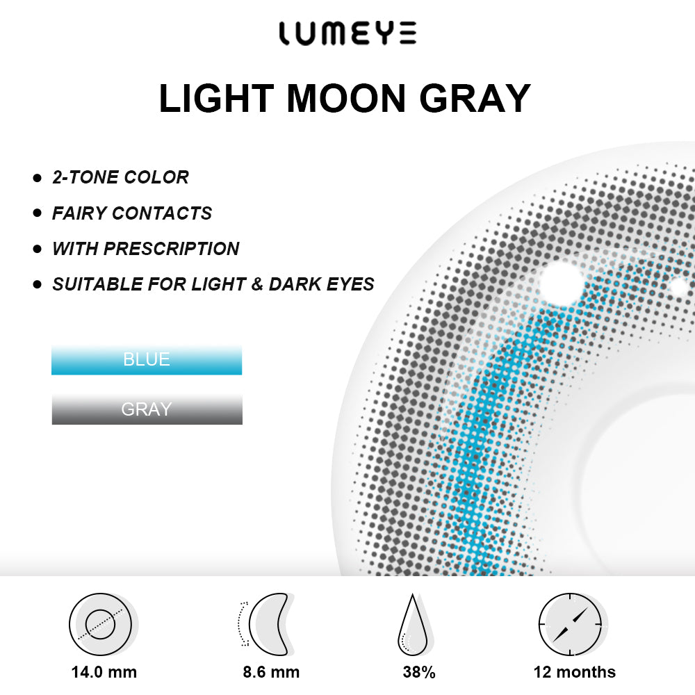 Best COLORED CONTACTS - LUMEYE Light Moon Gray Colored Contact Lenses - LUMEYE