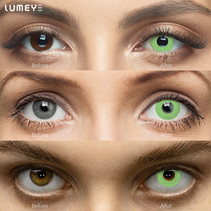 Best COLORED CONTACTS - LUMEYE Pure Green Colored Contact Lenses - LUMEYE