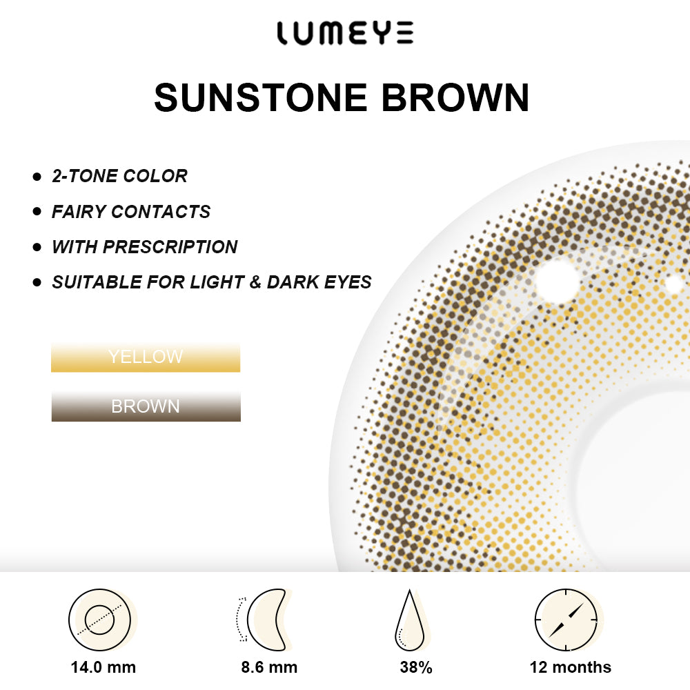 Best COLORED CONTACTS - LUMEYE Sunstone Brown Colored Contact Lenses - LUMEYE