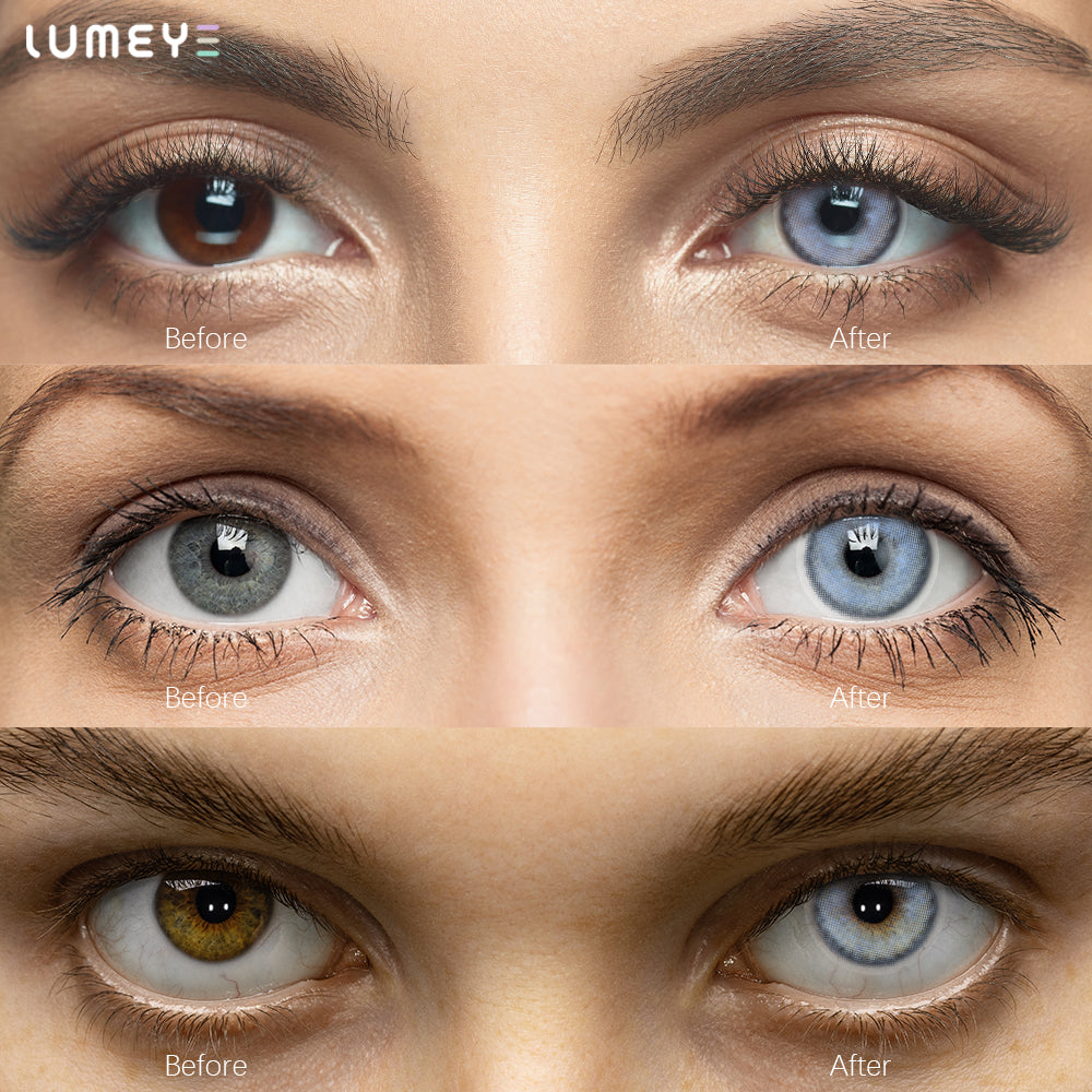 Best COLORED CONTACTS - LUMEYE Glowing Sunset Blue Colored Contact Lenses - LUMEYE