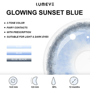 Best COLORED CONTACTS - LUMEYE Glowing Sunset Blue Colored Contact Lenses - LUMEYE