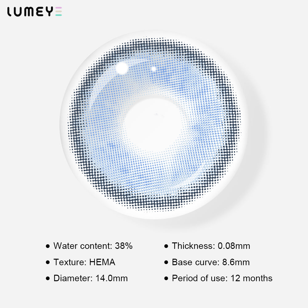 Best COLORED CONTACTS - LUMEYE Glowing Sunset Blue Colored Contact Lenses - LUMEYE