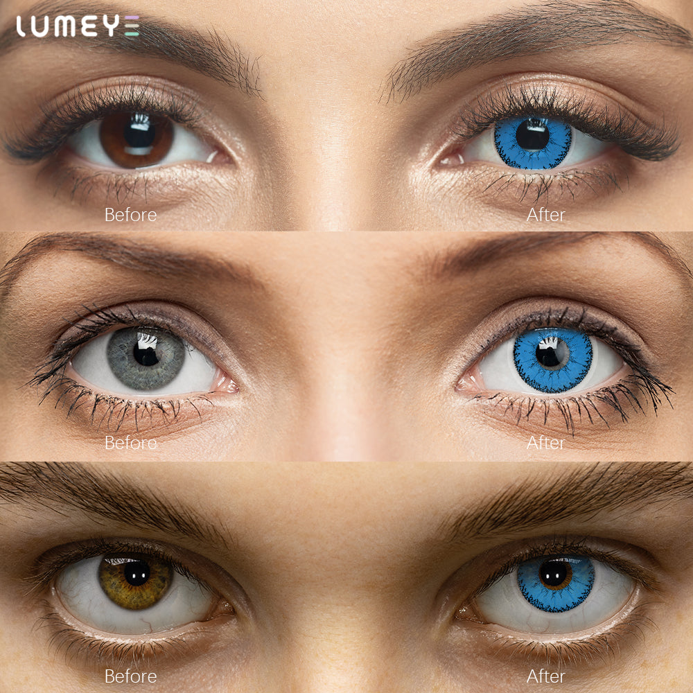 Best COLORED CONTACTS - LUMEYE Demon Blue Colored Contact Lenses - LUMEYE