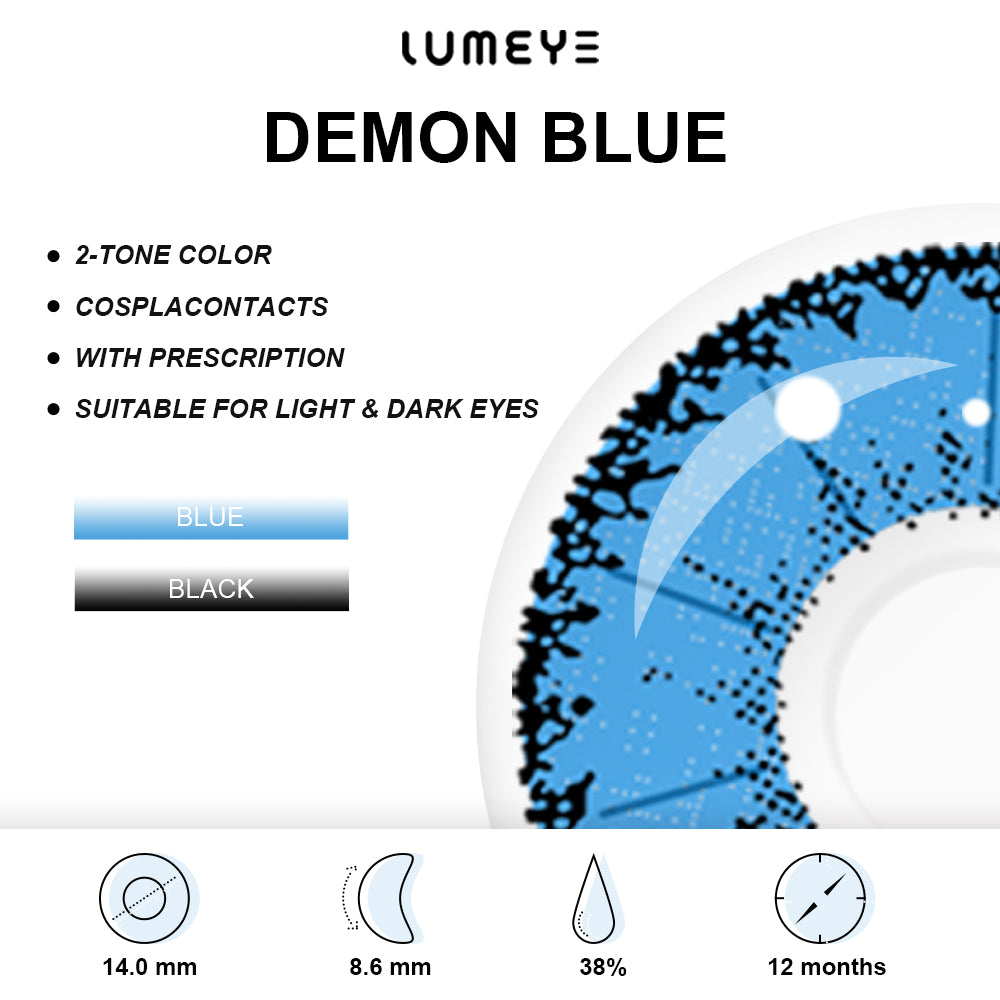 Best COLORED CONTACTS - LUMEYE Demon Blue Colored Contact Lenses - LUMEYE