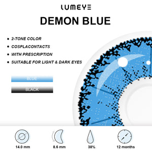 Best COLORED CONTACTS - LUMEYE Demon Blue Colored Contact Lenses - LUMEYE