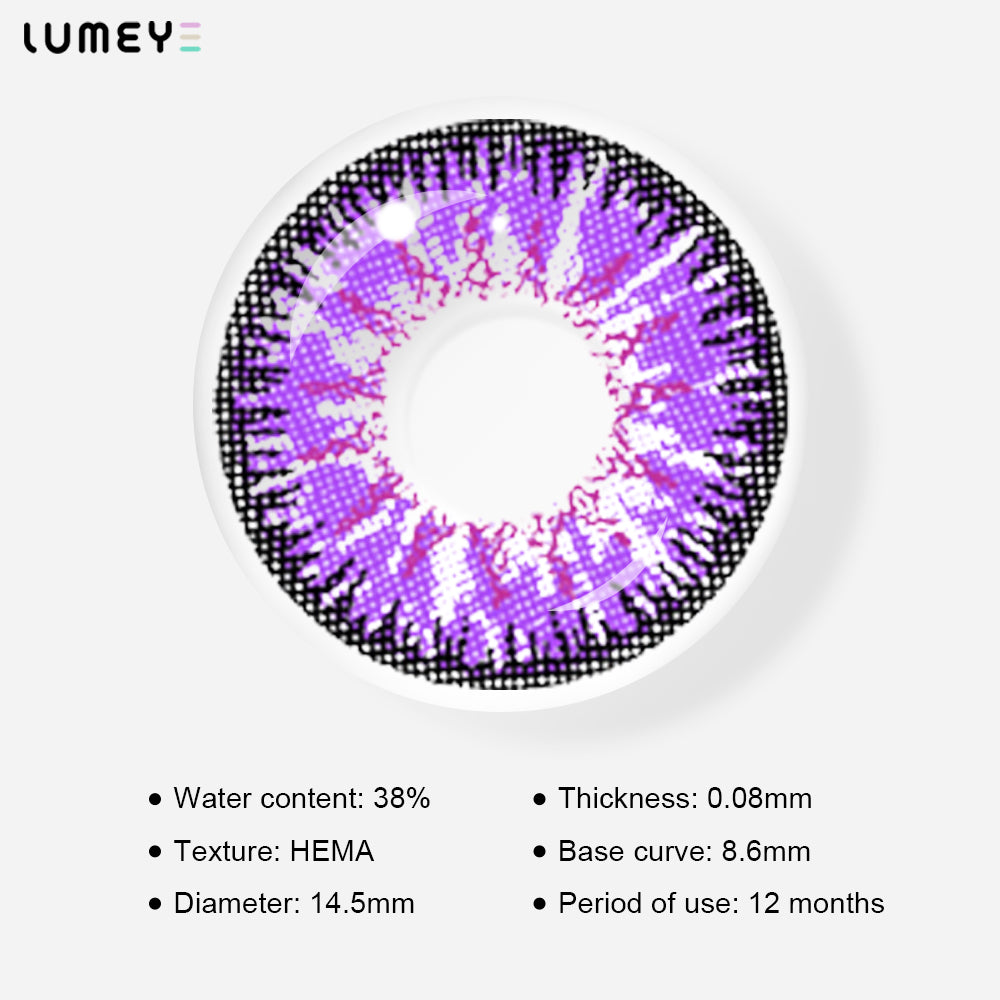 Best COLORED CONTACTS - LUMEYE Mystery Purple Colored Contact Lenses - LUMEYE