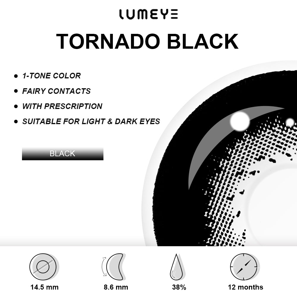 Best COLORED CONTACTS - LUMEYE Tornado Black Colored Contact Lenses - LUMEYE