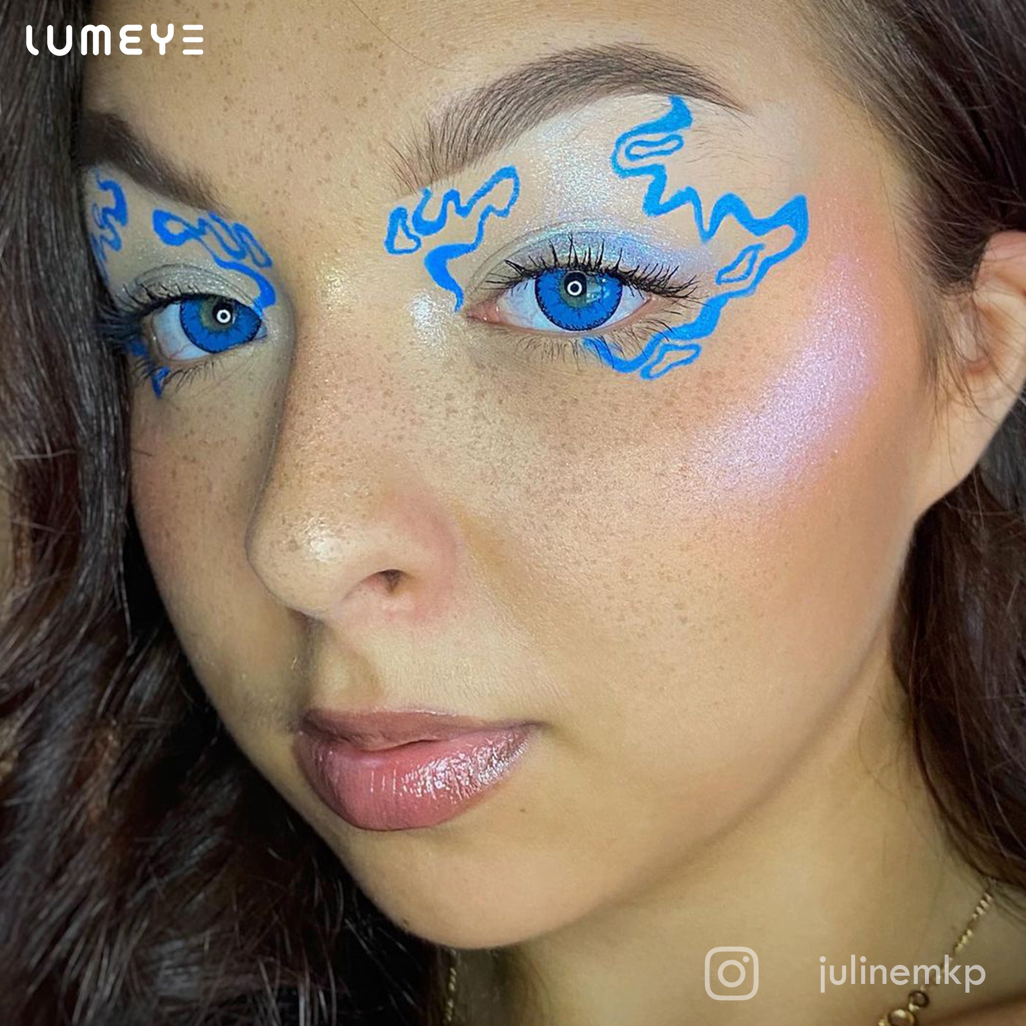 Best COLORED CONTACTS - LUMEYE Mystery Blue Colored Contact Lenses - LUMEYE