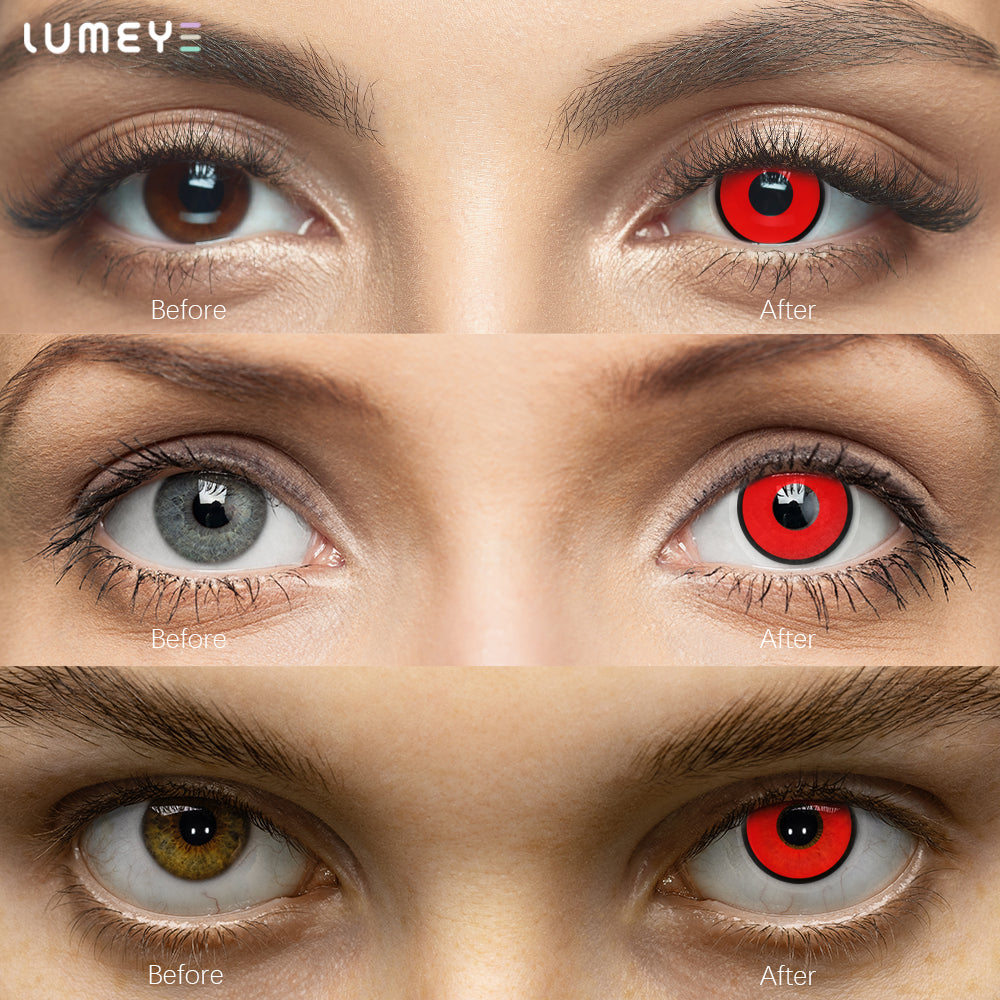 Best COLORED CONTACTS - LUMEYE Edged Zombie Curse Red Colored Contact Lenses - LUMEYE