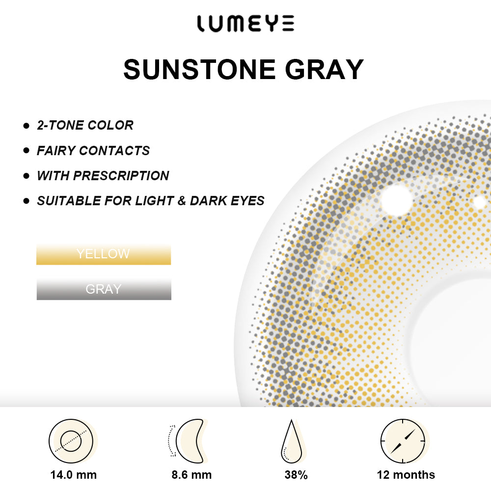 Best COLORED CONTACTS - LUMEYE Sunstone Gray Colored Contact Lenses - LUMEYE