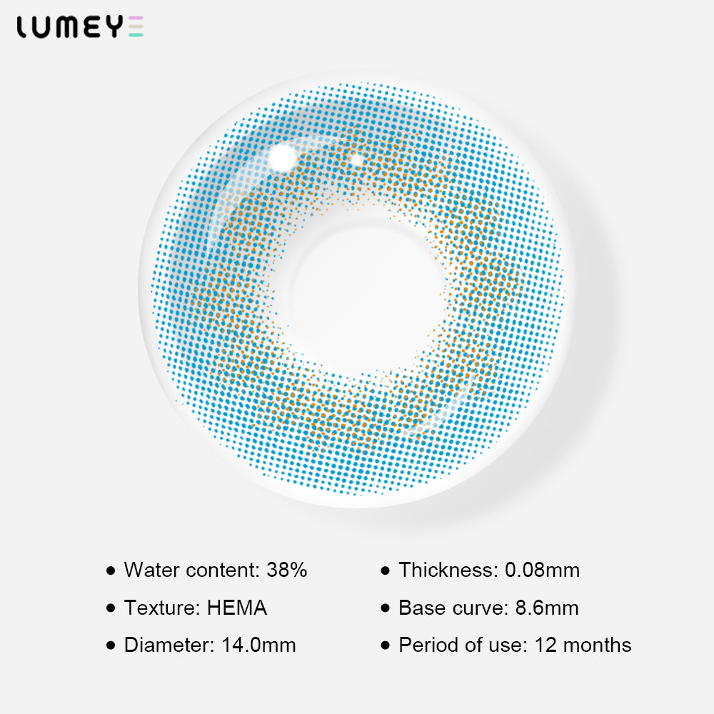 Best COLORED CONTACTS - LUMEYE Queen Blue Colored Contact Lenses - LUMEYE