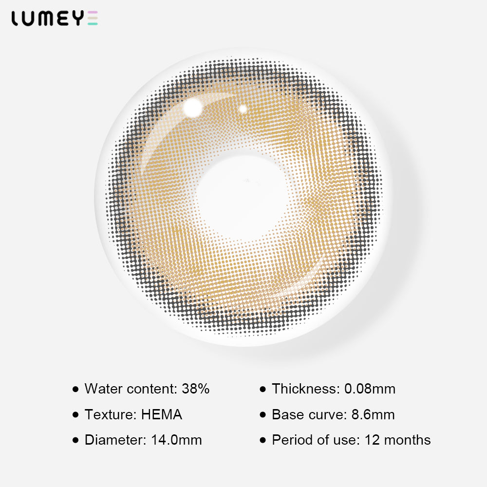 Best COLORED CONTACTS - LUMEYE Glowing Sunset Brown Colored Contact Lenses - LUMEYE