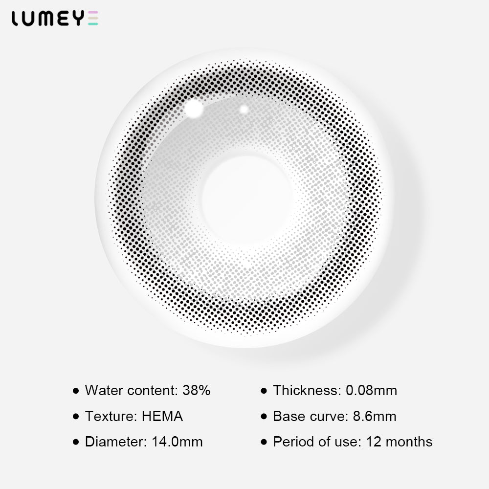 Best COLORED CONTACTS - LUMEYE Chubby Gray Colored Contact Lenses - LUMEYE