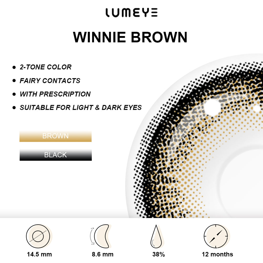 Best COLORED CONTACTS - LUMEYE Winnie Brown Colored Contact Lenses - LUMEYE