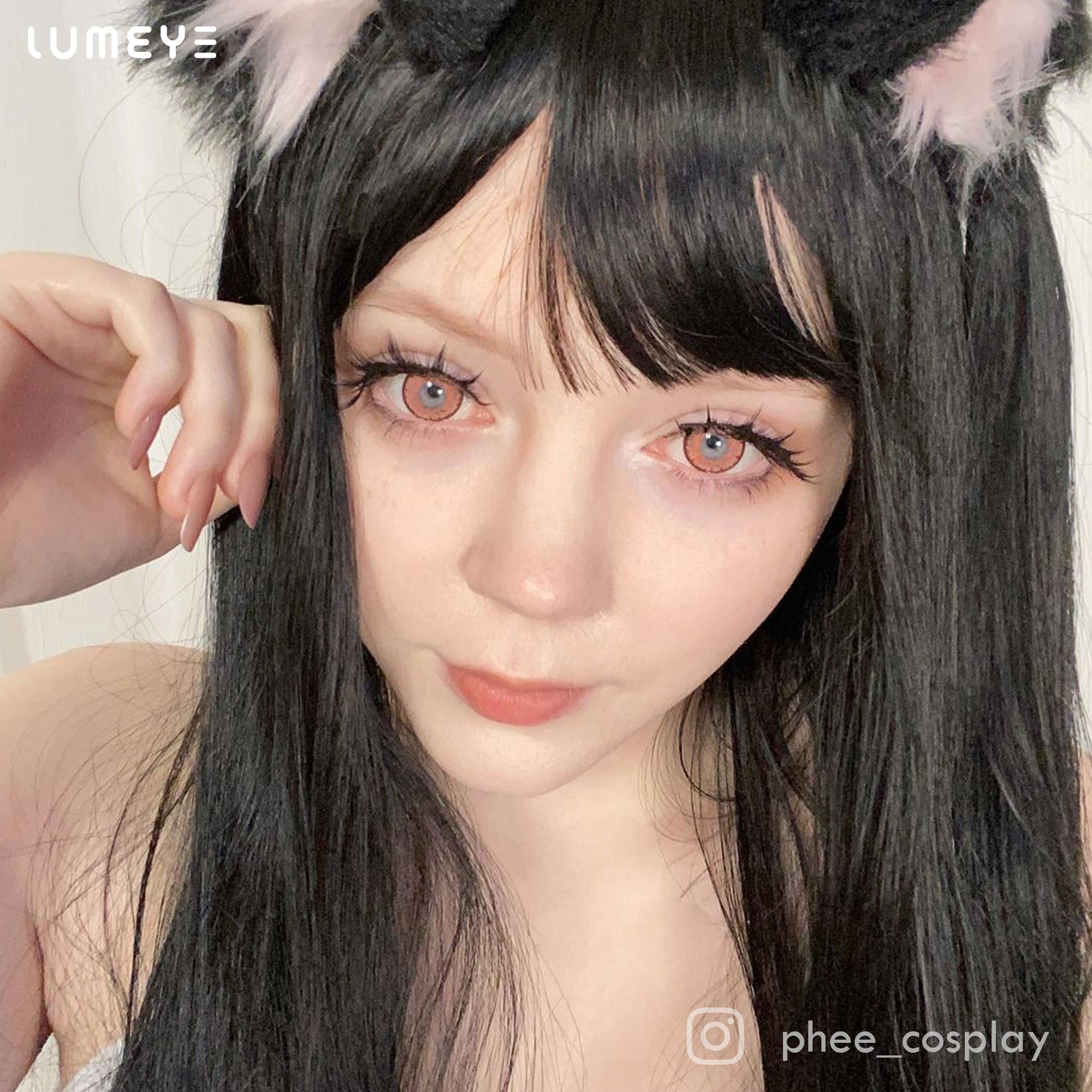 Best COLORED CONTACTS - LUMEYE Candy Peachy Pink Colored Contact Lenses - LUMEYE
