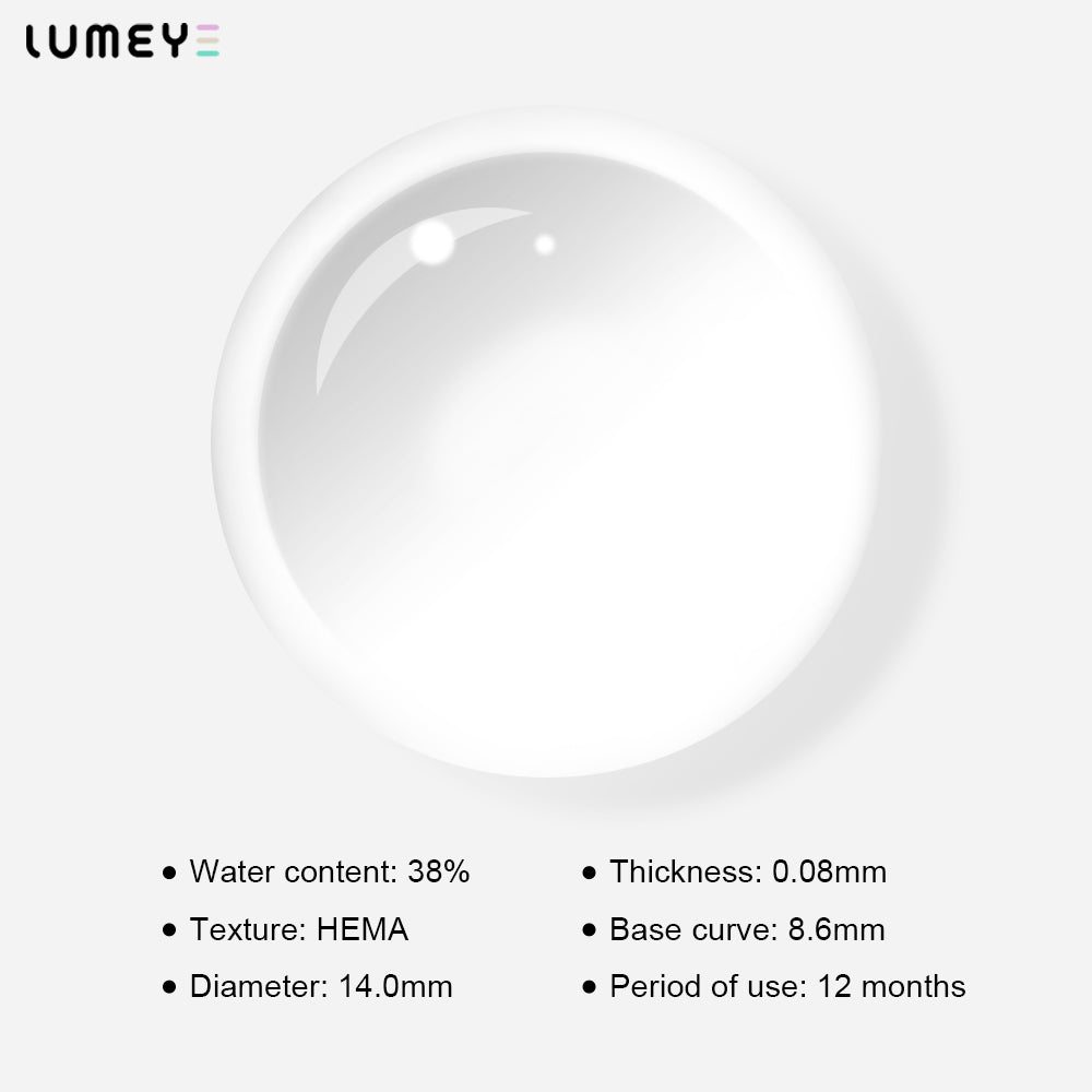 Best COLORED CONTACTS - LUMEYE Yearly Disposable Clear Contact Lenses (2 pcs) - LUMEYE