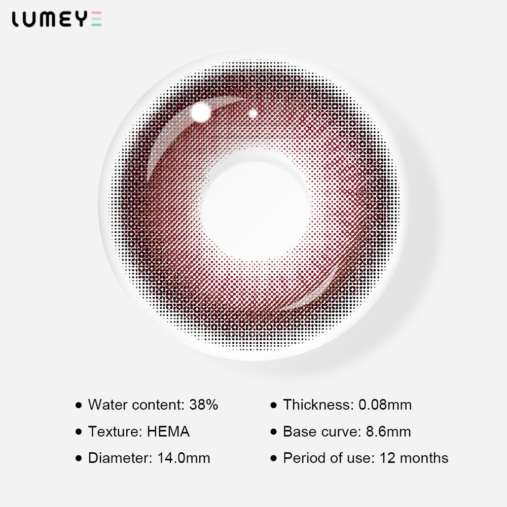 Best COLORED CONTACTS - LUMEYE Tipsy Red Colored Contact Lenses - LUMEYE