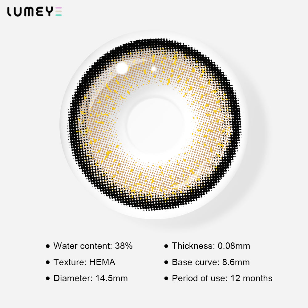 Best COLORED CONTACTS - LUMEYE Gold Foil Brown Colored Contact Lenses - LUMEYE