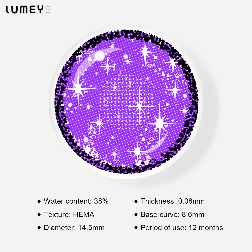 Best COLORED CONTACTS - LUMEYE Sparkle Night Purple Colored Contact Lenses - LUMEYE