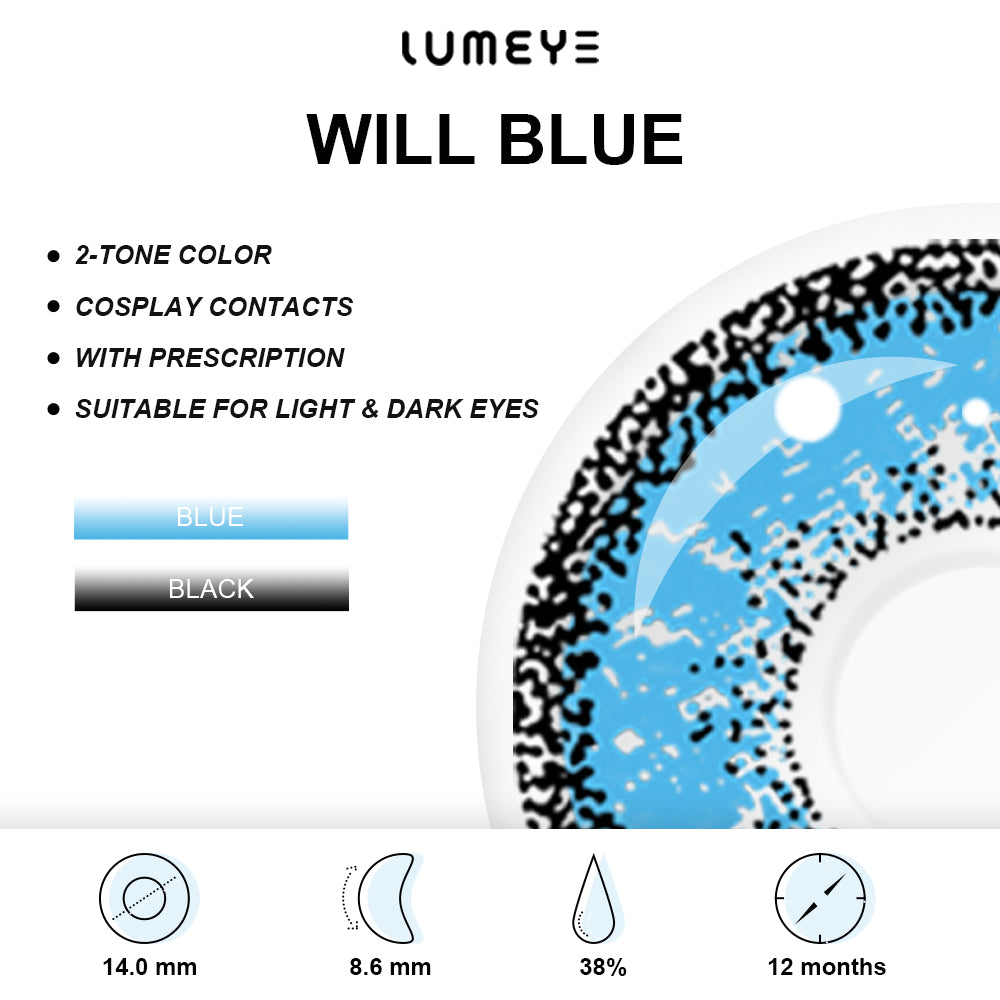 Best COLORED CONTACTS - LUMEYE Will Blue Colored Contact Lenses - LUMEYE