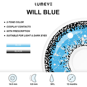 Best COLORED CONTACTS - LUMEYE Will Blue Colored Contact Lenses - LUMEYE